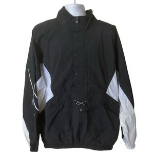 Vintage Reebok Pullover 1/2 Zip Jacket Hood Mens X Large 90s Logo Y2K